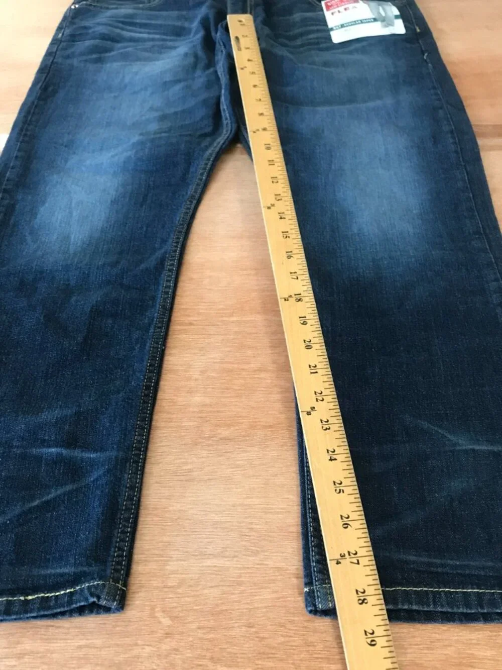 Levi Strauss Signature Flex Regular Taper Jeans Men 38x28 Blue Mid Rise Stretch